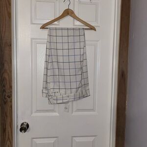 Windowpane Check White and Blue Trousers NWT